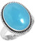 Jeweloporium 925 Silber Ringe für Frauen Größe 58(18.5) Blauer Chalcedon mit Stein Kostüm Silber Ringe Engagement Geschenk Jahrgang Schmuck