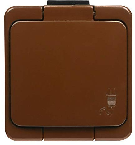 Naka24 IP44 Aufputz Schalter -Steckdosenprogramm Feuchtraum Schuko SMART (Steckdose 1-fach Braun NT-17S)