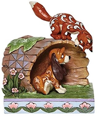 Disney Jim Shore Traditions Der Fuchs und der Hund ‚Unwahrscheinliche Freunde‘ Figurine