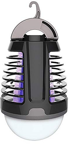 Exbuster Insektenlampe: 2in1-UV-Insektenvernichter und Camping-Laterne mit Akku, dimmbar, USB (Insektenlampe Akku, Camping, Tischlampe Batterie)