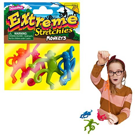 Deluxebase- Extreme Stretchies-Monkeys Animal Juguetes Blandos, Multicolor (45339)