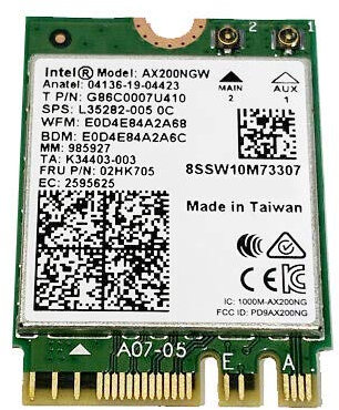 Original ALFA Intel AX200NGW Wireless-Karte, Wi-Fi 6 11AX WiFi-Modul 2 x 2 MU-MIMO Dual Band Wireless-Karte mit Bluetooth 5.1 interner WiFi-Adapter Windows 10 64bit, M.2/NGFF Taiwan TAA konform