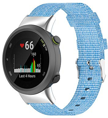 Yikamosi Kompatibel mit Garmin Forerunner 45 Armband,Schnellverschluss Premium Nylon rostfreiem Metallverschluss Ersatzbänder für Garmin Forerunner 45/Garmin Forerunner 45S/Garmin Swim 2,Blau