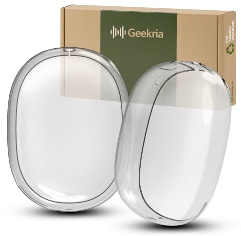 Geekria Silikon Skin Cover Kompatibel mit AirPod Max Kopfhörer, Kratzschutzhülle/Ohrhörer-Abdeckung/Headset-Lautsprecher-Hautschutz (Transparent)