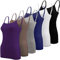 BQTQ 6 Pezzi Canottiera Donna Canotta Top Regolabile Spalline Canottiere per Donna e Ragazze, Viola, Nero, Grigio, Blu Navy, Bianco, Marrone, S