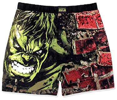 Marvel Avengers Superheroes Herren Boxershorts Lounge Shorts, schwarz, Klein