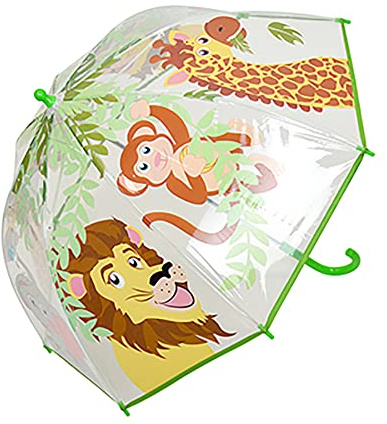 KAV Cute Animals Kids Transparent School Umbrella for Boys and Girls - Sweet, Beautiful, Lightweight Design Dome Parasol for Your Child