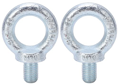 2 pernos de anillo de elevación, cáncamos de acero al carbono Q235 galvanizados cáncamos de hombro de elevación roscados profundos para la industria hemática (M20)