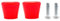 harayaa Set mit 2 Rollschuh Stoppern, Skate Bremsen mit Skate Innenschrauben, Rot