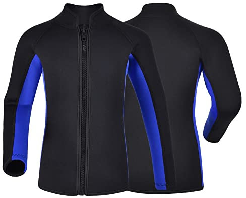 REALON Neoprenanzug für Kleinkinder, Mädchen, 3 mm langärmeliger Neoprenanzug mit Frontverschluss für Schwimmen, Surfen, Tauchen, Schnorcheln, Wassersport