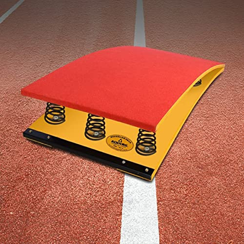 LZMZMQ Holzgymnastik Sprungbrett - Home Gym Drills Handspring Spring Board/Vault Trainer Ausrüstung, Athletischer Wettbewerb Sprungbrett Trampolin Billig, Mit 6 Federn (Color : Red)