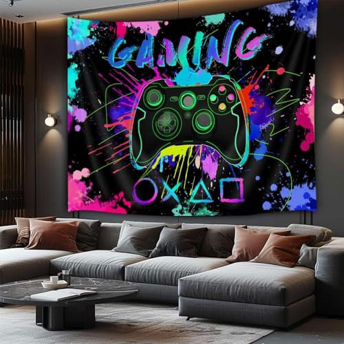 JAWO Gaming-Wanddekoration, cooler, lustiger Wandbehang, ästhetischer Wandteppich für Schlafzimmer, Wohnzimmer, 152,4 x 101,6 cm