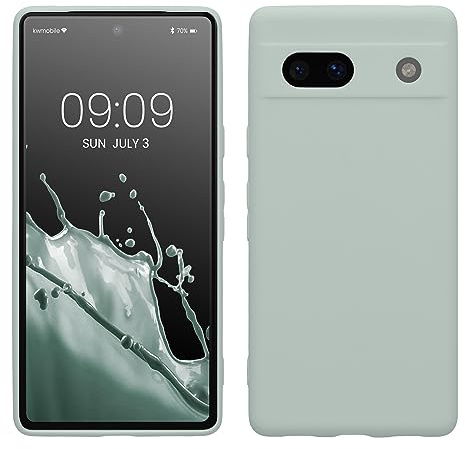 kwmobile Handyhülle für Google Pixel 7a Hülle - weiches Handy Silikon Case - Schutzhülle Cover - Cool Mint