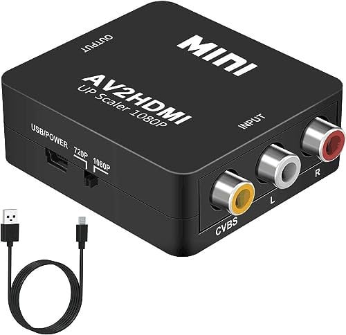 DigitConvert Convertitore AV a HDMI, 1080P Mini Composite CVBS Convertitore Audio Video Supporta PAL/NTSC Compatibile con PC/Laptop/Xbox/PS4/TV/STB/VHS/VCR/Blue-Ray
