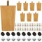 ZOFUN Wood Sofa Legs Set of 8, 8 cm Square Sofa Feet with Screws and Mounting Plates, Solid Wooden Furniture Legs, Replacement Leg for Furniture, Dresser, Tables, Couch, Chair, Ottoman, Cabinet