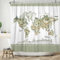 ASDCXZ Rideau de Douche drôle 180x200 cm, Rayures Vertes Animaux drôles Carte du Monde Blanc Lavable Textile Rideau Douche imperméable pour Baignoire avec 12 Crochets