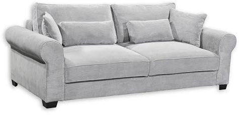 ANGELINA Bequemes Schlafsofa in Cord-Optik mit Bettkasten, Dove - Ausziehbares Sofa mit Schlaffunktion - 250 x 95 x 125 cm (B/H/T)