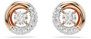 Swarovski Dextera Ohrstecker, Rundschliff, Weiß, Roségold-Legierungsschicht