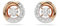 Swarovski Dextera Ohrstecker, Rundschliff, Weiß, Roségold-Legierungsschicht