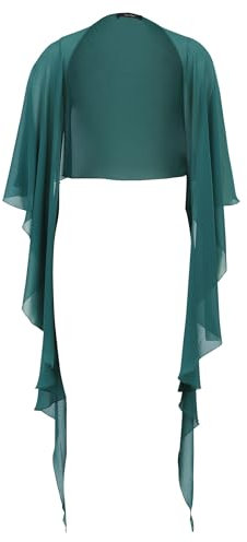 Vera Mont Damen Chiffonstola mit Volant Dark Emerald,S