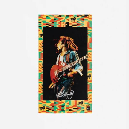 Slowtide Bob Marley, Trenchtown Strandtuch, mit Kordelzugschlaufe für schnelles Trocknen, perfekt für Strand, Pool, See und wohin auch immer Ihre Abenteuer Sie führen, 76,2 x 152,4 cm