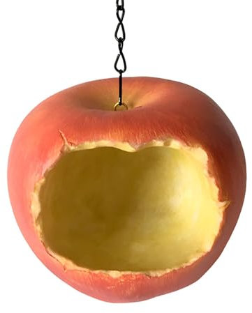Hängende Apfel-Vogelfutterstelle für draußen, Hanging Bird Feeder für Outdoor-Garten, Vogel-Samen-Futterhaus, Fruity Thema dekorative Baum hängen, Garten Kunst -förmigen Vogel-Futterhaus