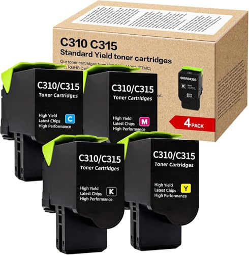 WYFYINK C310 C315 4er-Pack (K/C/M/Y) kompatible Tonerkartusche, Ersatz für Xerox 006R04356 006R04357 006R04358 006R04359 für Xerox C315 C310 C310DNI C310DI NIM C31 5DNI-Drucker