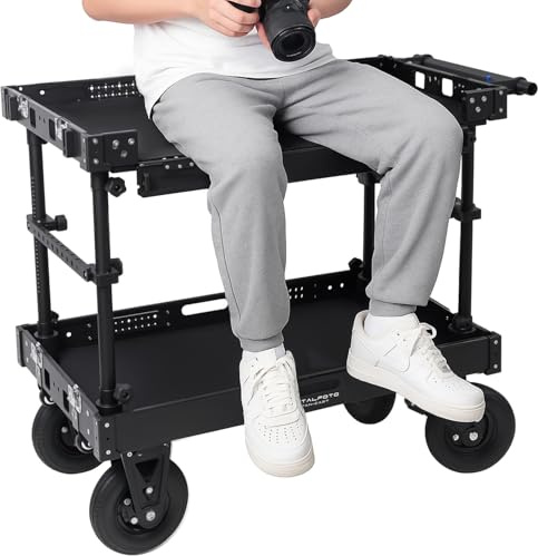 DF DIGITALFOTO TITAN Carrello per Videoproiezione per Filmmaker/Fotografi/Studio,300kg Portata Postazione di Lavoro Professionale sul Set per Riporre e Spostare le Attrezzature in Modo Sicuro