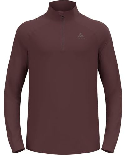 Odlo Herren Laufshirt Langarm Essential Ceramiwarm I Sport Shirt Männer Oberteil Midlayer Fitness Sweater, Fudge, L EU