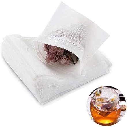 200 Stück Teebeutel Für Losen Tee, Teefilter Für Losen Tee, Loser Tee, Filterbeutel, Einweg Teebeutel Mit Kordelzug, Für Losen Tee, Gewürze, Kaffee, Kräuterpulver (Weiß)