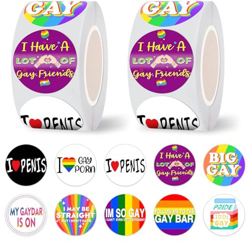 GTOTd Funny LGBTQ Pride Sticker Aufkleber (1000 Stück) Rainbow Regenbogen Gifts Merch für LGBTQ,Labels Gift Pack Wrap, Geschenke Deko für Laptop Wasserflasche