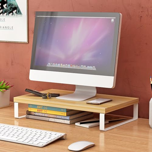 Onxyrbyte Rehausseur Ecran Pc Bureau,RéHausseur éCran Ordinateur,Support De Moniteur en Bois,Rehausseur Ecran Pc,Rehausseur De Moniteur D'Ordinateur,Ergonomique,pour Pc,Ordinateur Portable