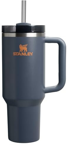Stanley Quencher H2.0 - Gobelet avec poignée et paille - Couvercle Flowstate 3 positions - Porte-gobelet compatible avec les voyages - Gobelet isotherme en acier inoxydable sans BPA - Bleu crépuscule