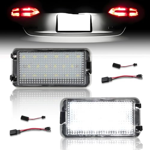 GSOWO LED Kennzeichenbeleuchtung für Sea-t Altea 2004–2013 Sea-t Arosa 6H 6HS Sea-t Cordoba, [Langlebig & Effizient] Hochwertige Canbus Fehlerfrei 18 SMD Nummernschildbeleuchtung, 2 Stücke