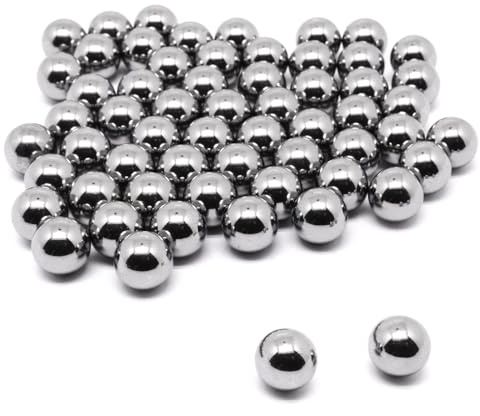 Sydien 60Pcs Steel Ball Bearings Carbon Steel Balls Steel Marbles 0.43inch/11mm Steel Bearing Balls