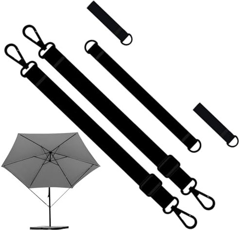 Patio Umbrella Tie Straps, Parasol Wind Straps, Fixed Straps For Cantilever Umbrella, Securing Straps For Parasol, Adjustable Windproof Straps, Hook And Loop Straps Accessories For Garden