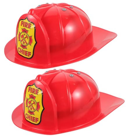 Sosoport 2 Stück Kinderfeuerhut Feuerwehrmannkostüm Für Erwachsene Feuerwehrkostüm Feuerwehrbehörden Feuerwehrmann-kostümhut Feuerwehrmütze Für Plastik Rot