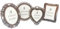 Pofectsty 5,1 x 7,6 cm, 4 Stück Retro-Mini-Bilderrahmen-Set, 4 Stück, Vintage, klein, 5,1 x 7,6 cm, verschiedene Formen, Bilderrahmen in ovalem Herz, rund, rechteckig (Retro-Kupfer)