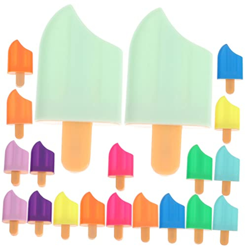 FOYTOKI 20 Stück Bunte Textmarker in Eiscremeform aus Kunststoff Leichte und Auslaufsichere Schulanfang Party Gastgeschenke für Schüler und Lehrer Zufällige Farbe