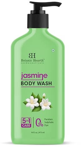 Botanic Hearth Jasmine Duschgel | 473 ml | 5-in-1-Pflegeformel reinigt die Haut sanft und spendet intensive Feuchtigkeit für gepflegte Haut Für Männer und Frauen