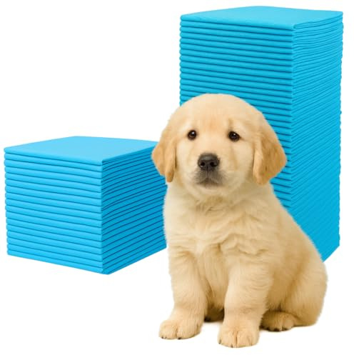 Ale-commerce 100 Stück Trainingspads für Hunde 45 x 60 cm Hundetoilette Inkontinenz Bettunterlage 6-lagiges Design Hundezubehör Schnell Trocknende Welpen Ältere Hunde Saugstarke Wickelunterlage