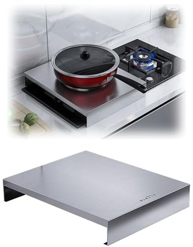 Organiseur d'étagère en acier inoxydable pour table de cuisson – Acier 316 – Convient aux cuisinières à gaz, à induction et électriques (L 40 x l 48 x H)