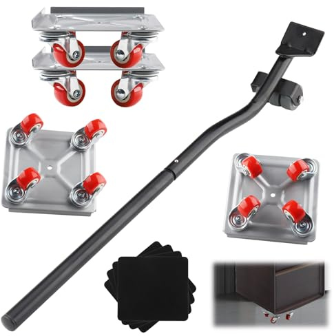 Foymlon roulettes pour Meubles Épisseur, Kit de Leve Meuble Deplace Meuble Lourd Charge de 600 kg Rotative 360° pour Réfrigérateurs, Laver, Canapés