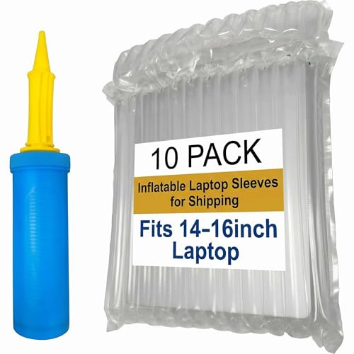Inflatable Airbag Laptop Sleeve for 13-16 Inch MacBook/Dell/HP – Shockproof & Anti-Crushing Travel Case – Protective Cover for Packing Shipping (Pump Included) (10pcs for 15.6“ laptop)