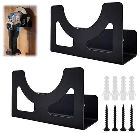 2 Stück Winkelschleifer Halterung in Edelstahl, 12 x 7 cm Winkelschleifer Wandhalter 115-125mm mit Befestigungsmaterial Wandhalterung Universal Werkzeughalterung für Schneider Polierer
