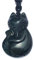 BELLA JADE Fuchs Anhänger Halskette Amulett Talisman aus schwarzem Obsidian Edelstein mit Halskette Kordel Bella Jade