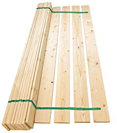 Super King 6ft Wooden Replacement Solid Pine Flat Bed Slats Set 1825mm Webbed - 13 Slat Pack
