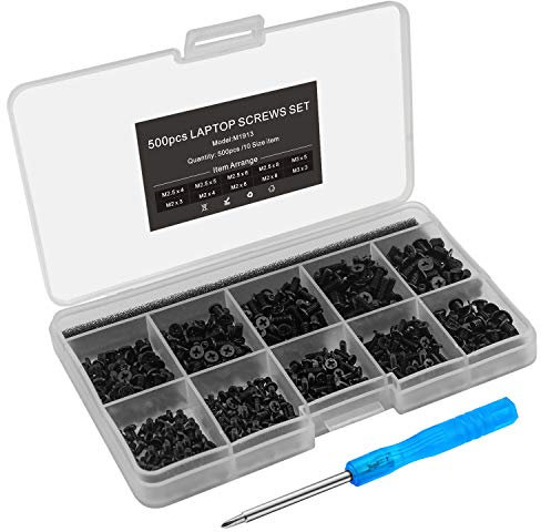 Mcsher 500pcs Laptop Notebook Screws Set Kit for IBM HP Dell Lenovo SAMSUNG Sony Toshiba Acer Gateway – with Screwdriver