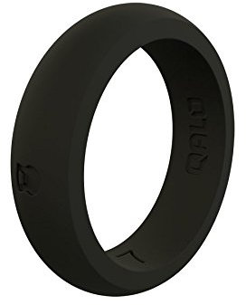 QALO Damen Funktionale Silikonringe mit Ringaufbewahrungstasche, perforiert Classic & Q2X Collection, WMNS Athletics Kettlebell-FBK05-A, Black - Kettlebell, Size 5