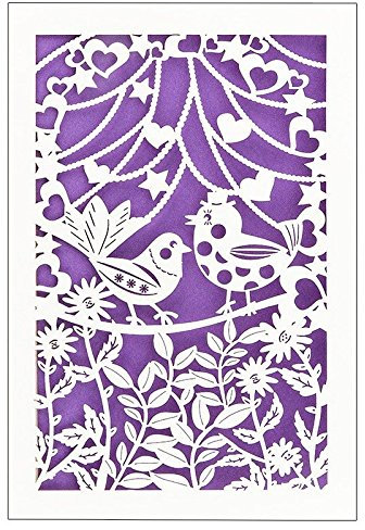 Ideen mit Herz Hochzeitskarte | 12 cm x 18 cm | Mit farbigem Einleger & Umschlag | Grußkarte für Hochzeit | Glückwunsch-Karte | Motiv: Vögel, Frühling, Hochzeit (Design 6)